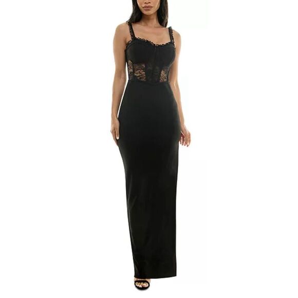 Emerald Sundae Lace Corset Gown Size Extra Large‎ Black Maxi NEW - Picture 1 of 10